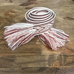 Anthropologie Woven Fringe Tie Belt Bohemian Sz M Sold Out Geometric Minimalist